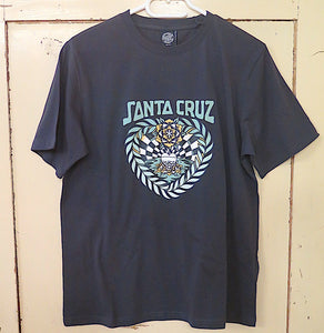 Santa Cruz Heart Set Front T-Shirt- charcoal