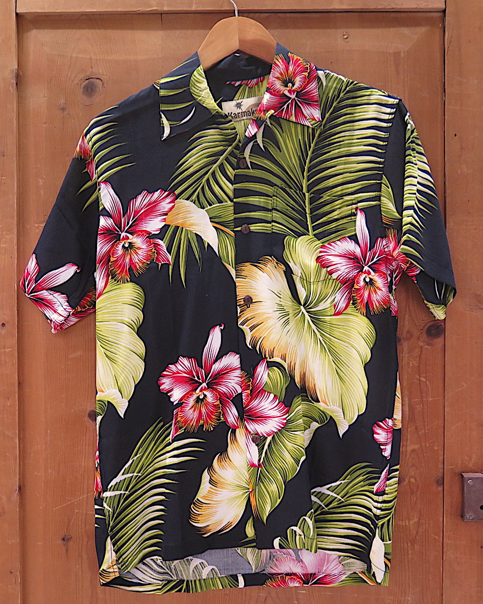 Karmakula Hawai Shirt- red Hibiscus