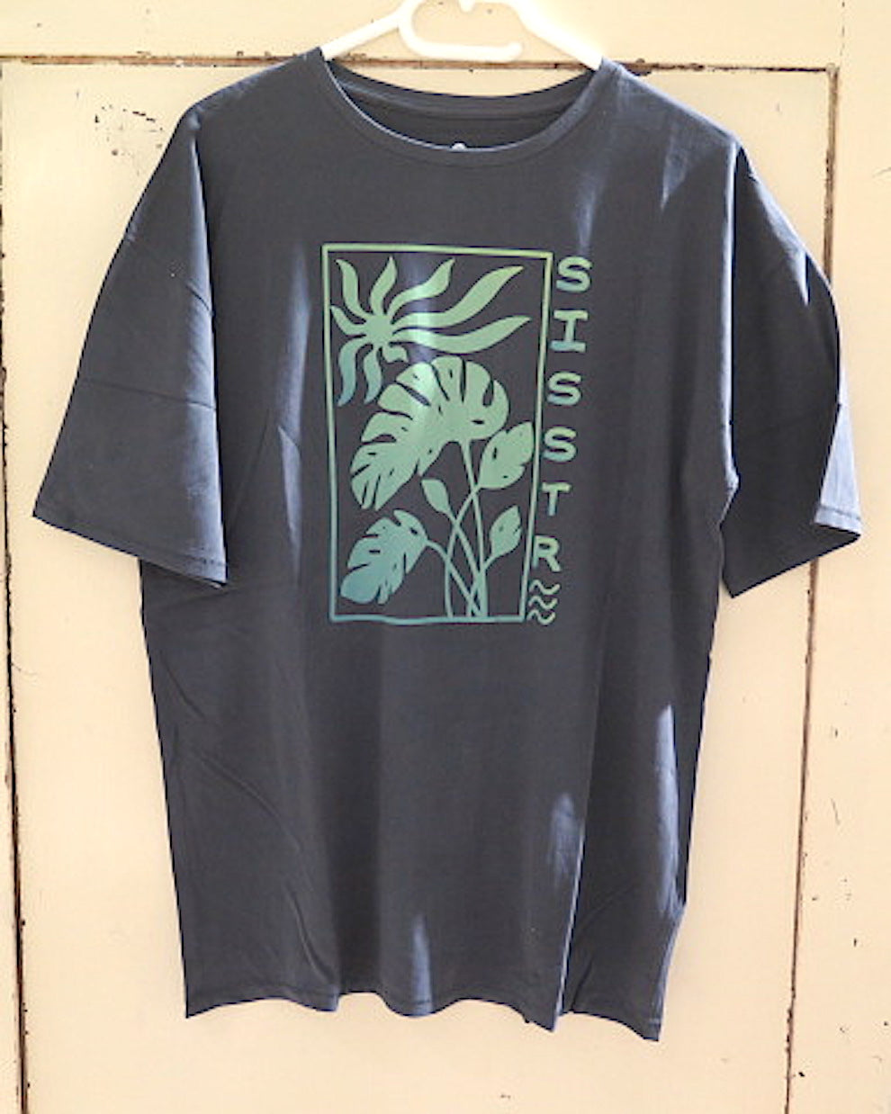 Sisstrevolution- Jungle Sky Oversized Tee- charcoal